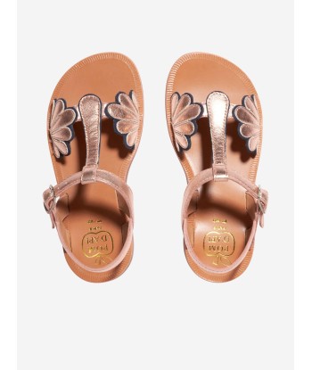 Pom D'Api Girls Leather Plagette Bloom Sandals in Copper Faites des économies