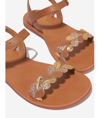 Pom D'Api Girls Leather Plagette Ferns Sandals in Camel Toutes les collections ici