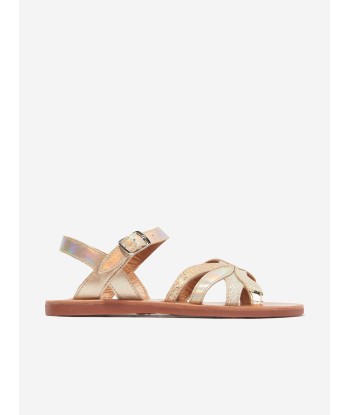 Pom D'Api Girls Leather Plagette Oto Sandals in Gold 50% de réduction en Octobre 2024