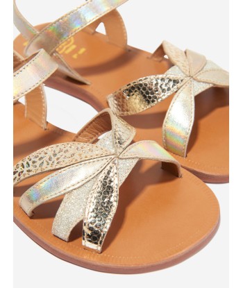 Pom D'Api Girls Leather Plagette Oto Sandals in Gold 50% de réduction en Octobre 2024