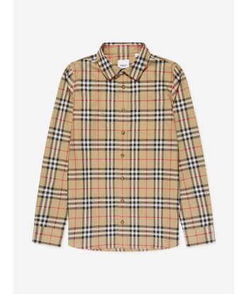 Burberry Boys Owen Long Sleeve Check Shirt in Beige plus qu'un jeu 