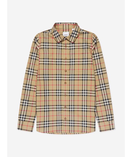 Burberry Boys Owen Long Sleeve Check Shirt in Beige plus qu'un jeu 