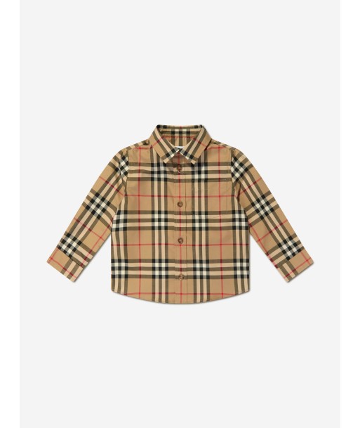 Burberry Baby Boys Owen Long Sleeve Check Shirt in Beige de pas cher