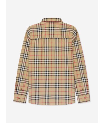 Burberry Boys Owen Long Sleeve Check Shirt in Beige plus qu'un jeu 