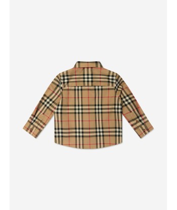 Burberry Baby Boys Owen Long Sleeve Check Shirt in Beige de pas cher