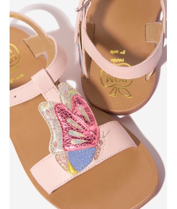 Pom D'Api Girls Leather Plagette Butterfly Sandals in Pink Comparez plus de prix