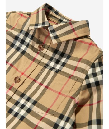 Burberry Baby Boys Owen Long Sleeve Check Shirt in Beige de pas cher