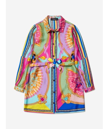 Versace Girls Silk Patterned Shirt Dress en ligne