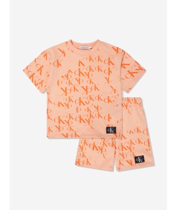 Calvin Klein Kids Monogram Shorts Set in Peach une grave pollution 