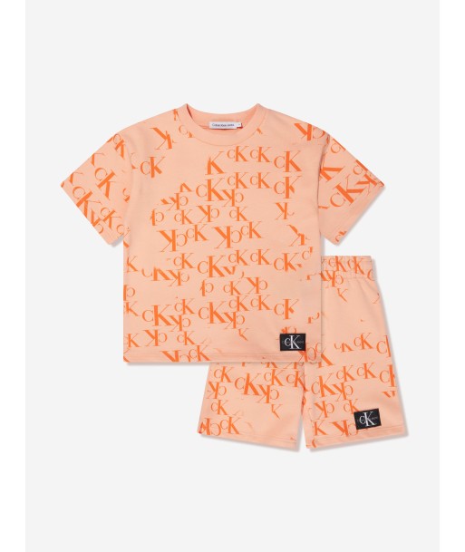 Calvin Klein Kids Monogram Shorts Set in Peach une grave pollution 