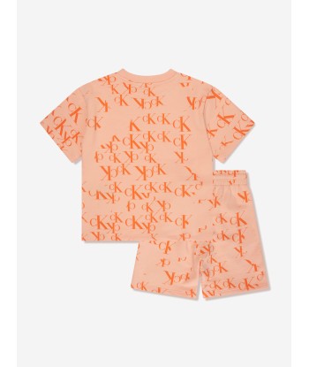 Calvin Klein Kids Monogram Shorts Set in Peach une grave pollution 