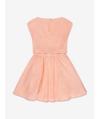 Calvin Klein Girls Crinkle Fit Flare Dress in Peach de votre