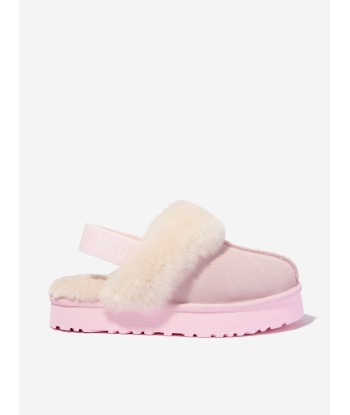 UGG Girls Suede Funkette Slippers in Pink livraison et retour toujours gratuits