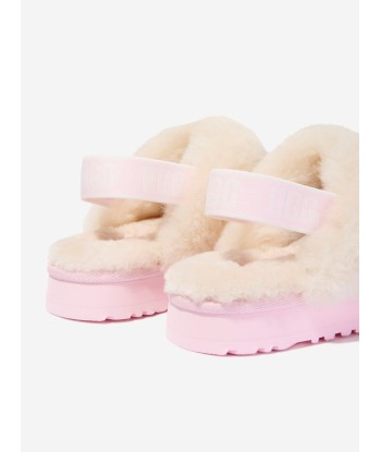 UGG Girls Suede Funkette Slippers in Pink livraison et retour toujours gratuits