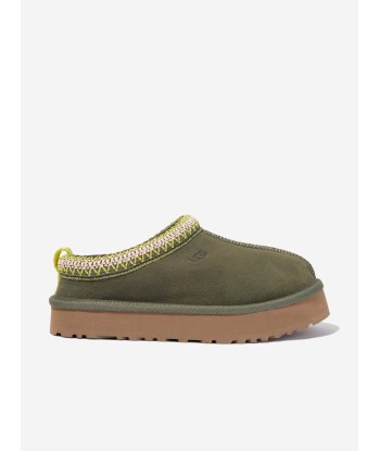 UGG Girls Suede Tazz Slippers in Green Pour