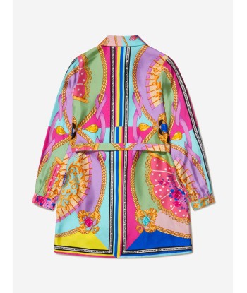 Versace Girls Silk Patterned Shirt Dress en ligne