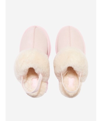 UGG Girls Suede Funkette Slippers in Pink livraison et retour toujours gratuits