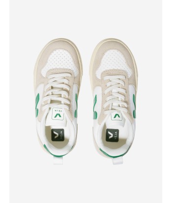 Veja Kids Small V-10 Lace Up Trainers in White en ligne des produits 