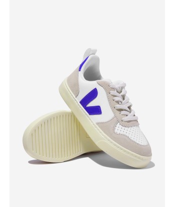 Veja Boys Small V-10 Lace Up Trainers in White acheter