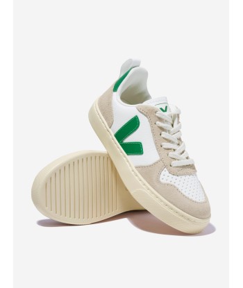 Veja Kids Small V-10 Lace Up Trainers in White en ligne des produits 