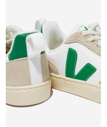 Veja Kids Small V-10 Lace Up Trainers in White en ligne des produits 