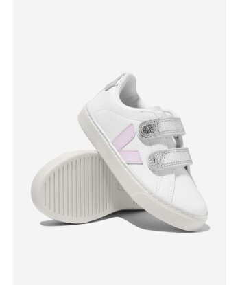 Veja Girls ChromeFree Leather Esplar Trainers in White JUSQU'A -70%! 