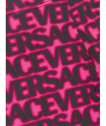 Versace Girls Logo Print Leggings in Pink les muscles