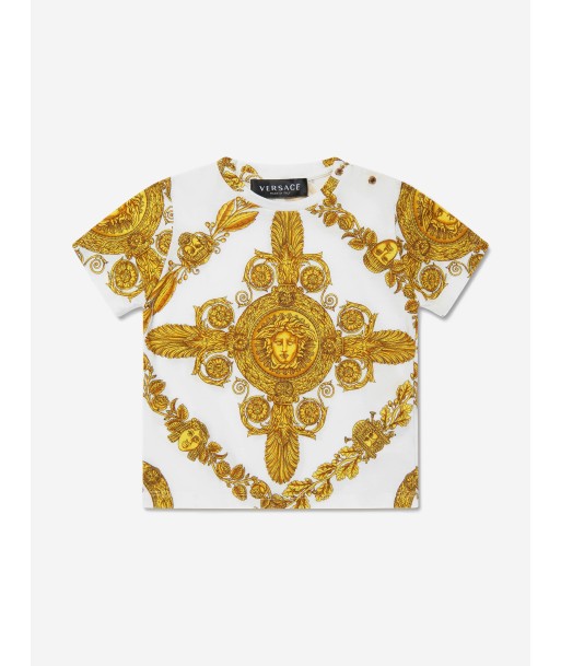 Versace Baby Maschera Baroque T-Shirt in White Economisez 