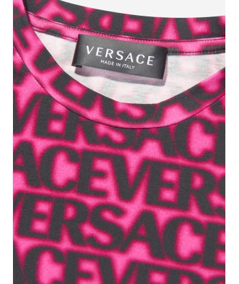 Versace Girls Logo Print T-Shirt in Pink 2024