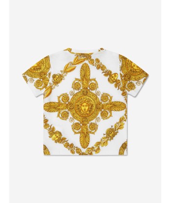 Versace Baby Maschera Baroque T-Shirt in White Economisez 