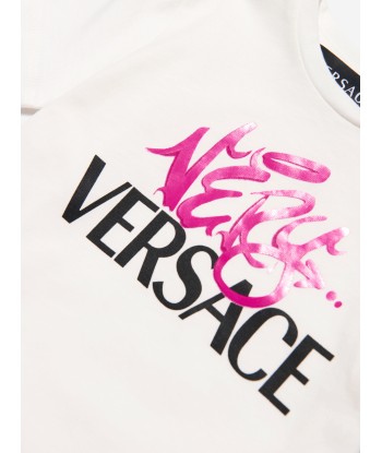 Versace Baby Girls Logo Print T-Shirt in White Toutes les collections ici