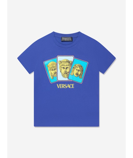 Versace Boys Maschere Logo T-Shirt in Blue Comparez et commandez 