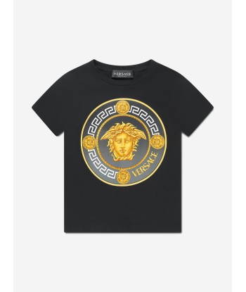 Versace Kids Medusa Logo T-Shirt in Black Pour