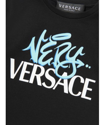 Versace Baby Boys Logo Print T-Shirt in Black Découvrez la collection