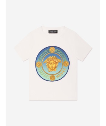 Versace Kids Medusa Logo T-Shirt in White commande en ligne