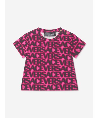 Versace Baby Girls Logo T-Shirt in Pink Découvrez la collection