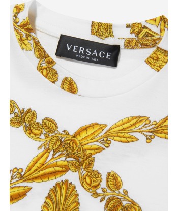 Versace Girls Heritage Print T-Shirt in White prix