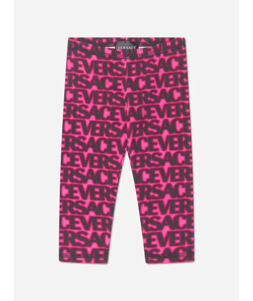 Versace Baby Girls Logo Leggings in Pink la livraison gratuite