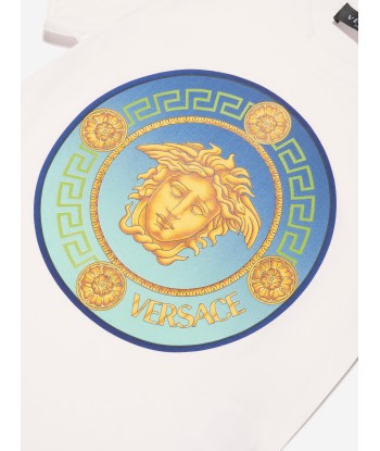 Versace Kids Medusa Logo T-Shirt in White commande en ligne