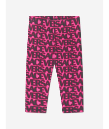 Versace Baby Girls Logo Leggings in Pink la livraison gratuite