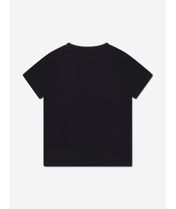 Versace Boys Logo Print T-Shirt in Black chez Cornerstreet bien 