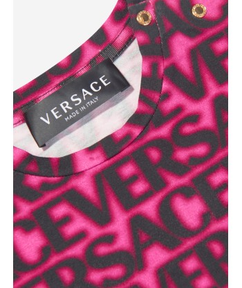 Versace Baby Girls Logo T-Shirt in Pink Découvrez la collection