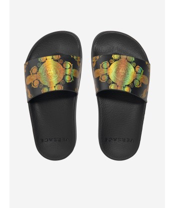 Versace Kids Heritage Sliders in Black Comparez plus de prix