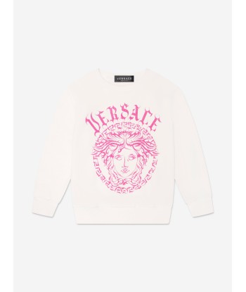 Versace Girls Medusa Logo Sweatshirt in White votre