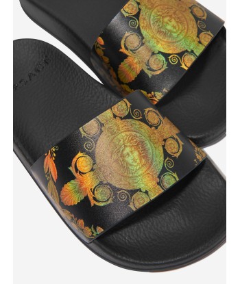 Versace Kids Heritage Sliders in Black Comparez plus de prix