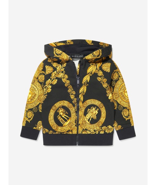 Versace Baby Maschera Baroque Zip Up Hoodie in Black basket pas cher