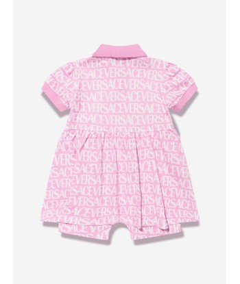 Versace Baby Girls Logo Romper Dress in Pink une grave pollution 