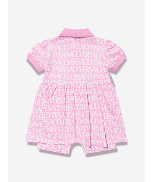 Versace Baby Girls Logo Romper Dress in Pink une grave pollution 