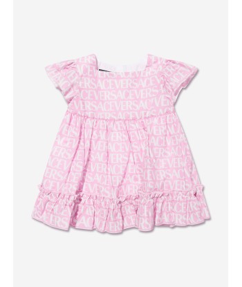 Versace Baby Girls Logo Dress With Knickers in Pink 2023