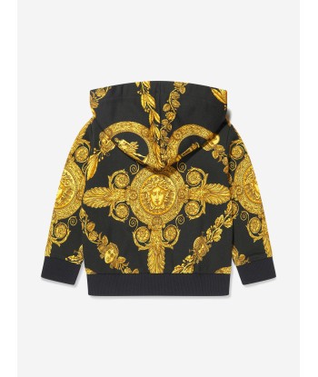 Versace Baby Maschera Baroque Zip Up Hoodie in Black basket pas cher